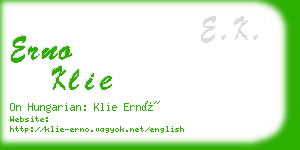 erno klie business card